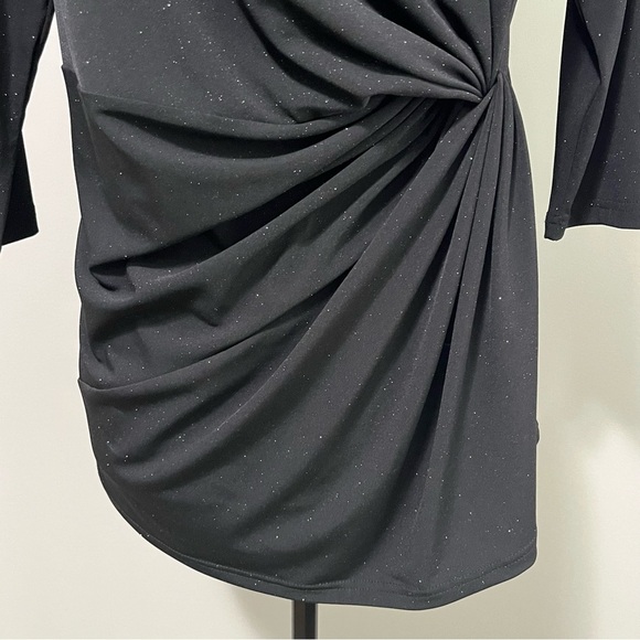 Sympli Side Twist Top 3/4 Sleeve Black Sparkle - Picture 6 of 14